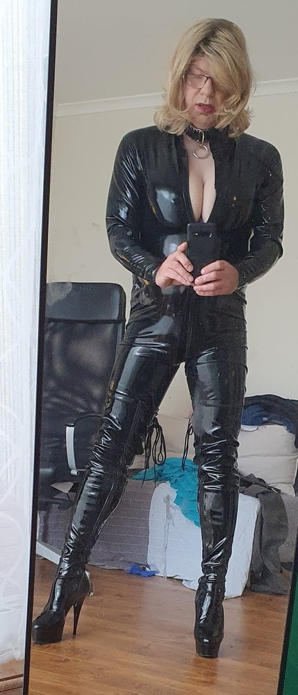Rachel Latex in her Catsuit and Thigh Highs