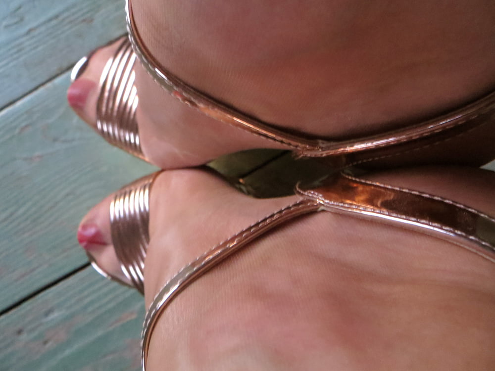 golden platform high heels
