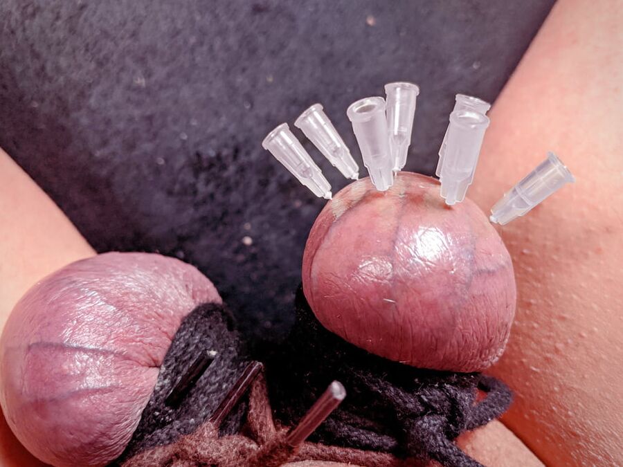 Testicle Skewering Needles in Balls CBT Session