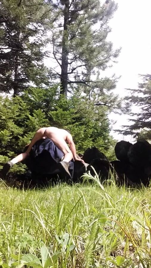 Naked in the woods