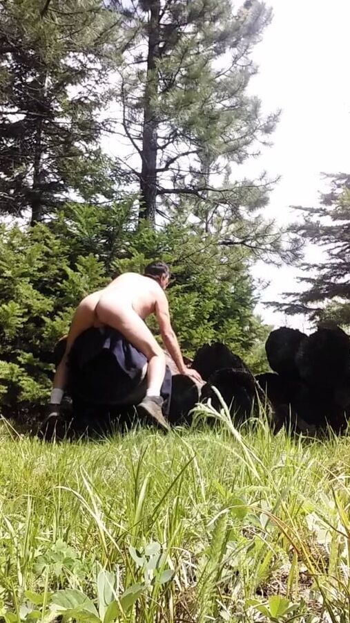 Naked in the woods