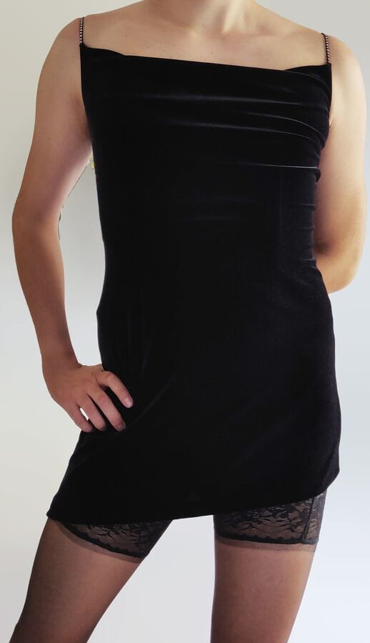 Me in my velvet black dress