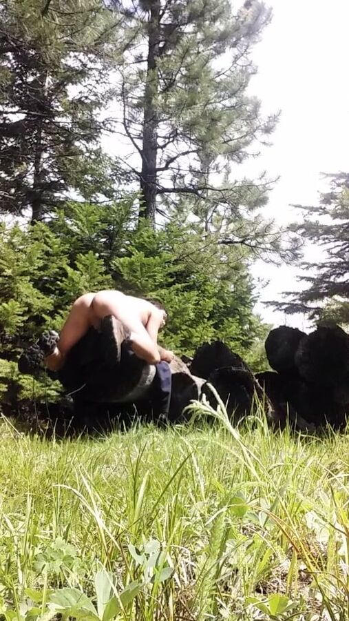 Naked in the woods
