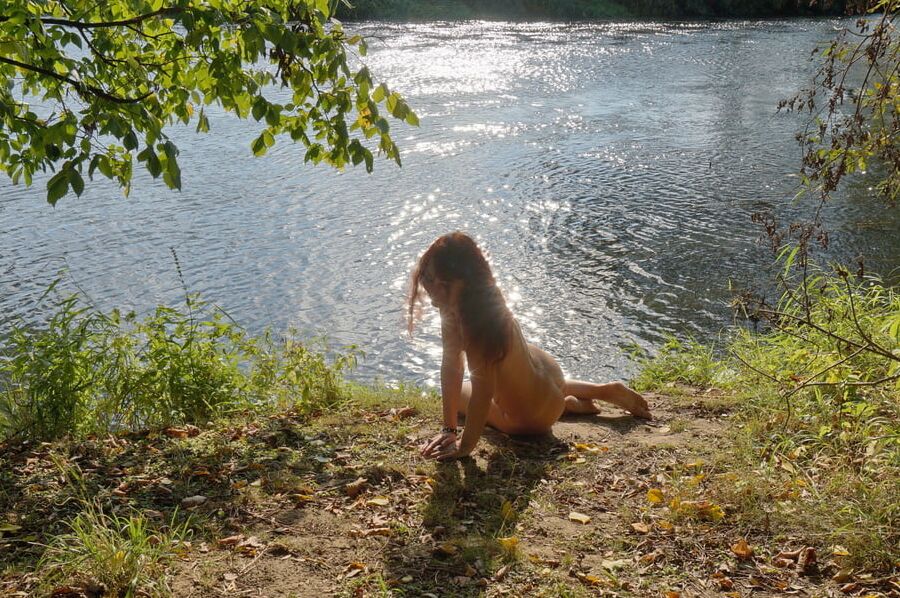 Sitting on the Beach Istra-river