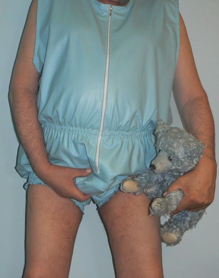 Gummihose babyblau Rubber pants baby blue