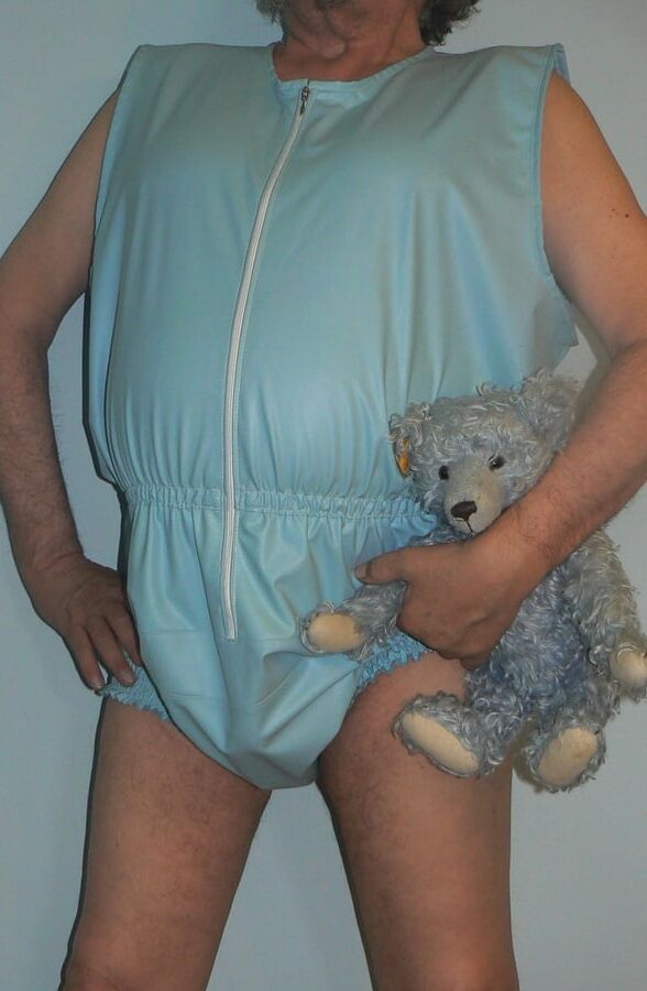 Gummihose babyblau Rubber pants baby blue