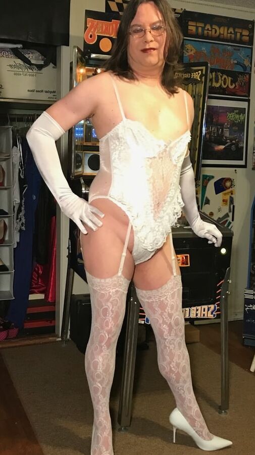 Joanie - Vintage Frederick&;s Lace Teddy and Stockings
