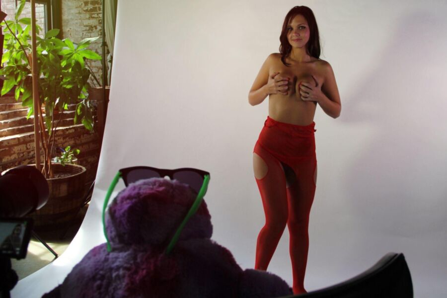 photo shoot in my little red outfit