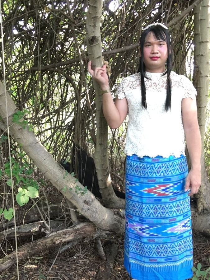 Thailand blue dress set ladyboy