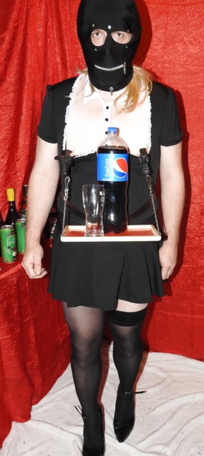 Sissy Maid Served Soft Drink