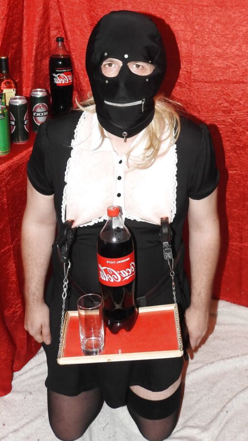 Sissy Maid Served Soft Drink