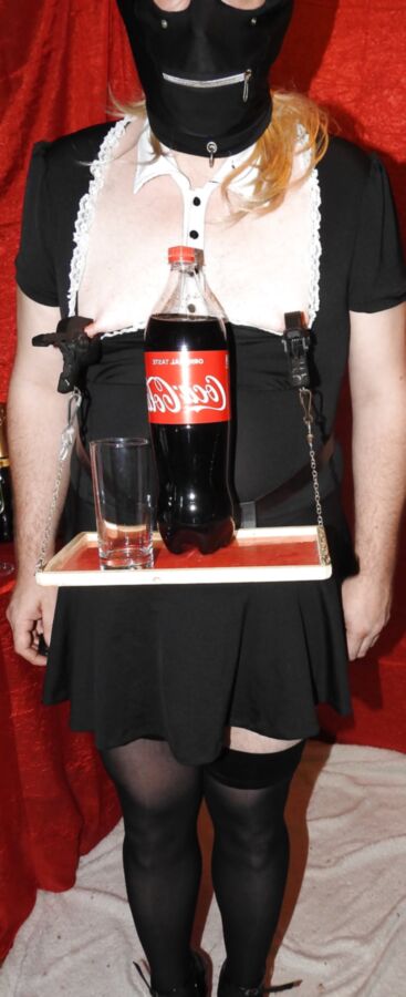 Sissy Maid Served Soft Drink