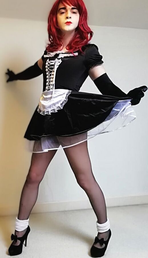 Marie crossdresser in maid uniform