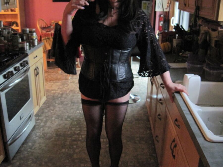 Trixie as DOM, in Lace, Coset &amp; thigh highs