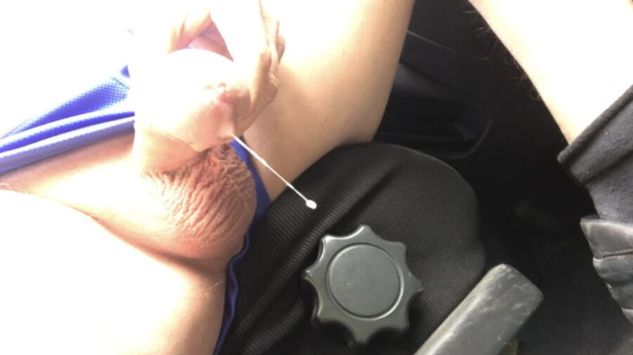 Big cumshot in parking near public park
