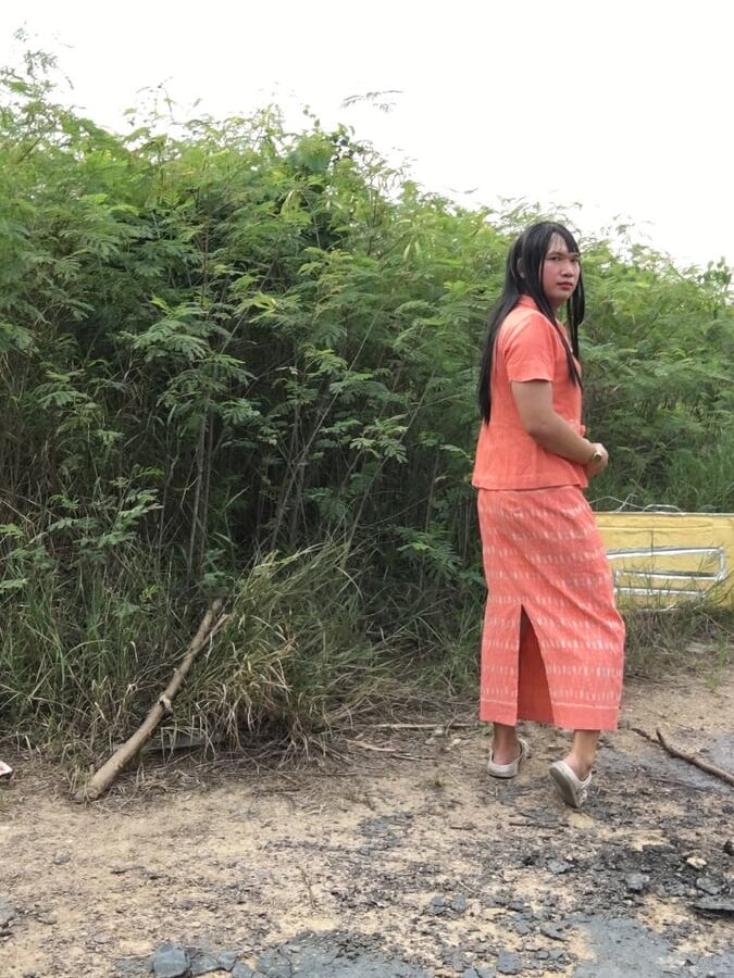 Thailand Orange dress set ladyboy