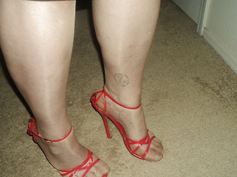 fully fashiond stockings and new red heels