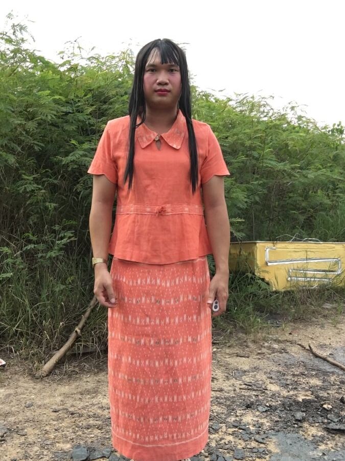 Thailand Orange dress set ladyboy
