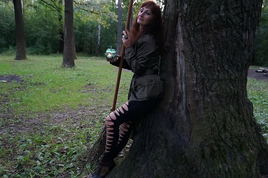 Witch on broomstick