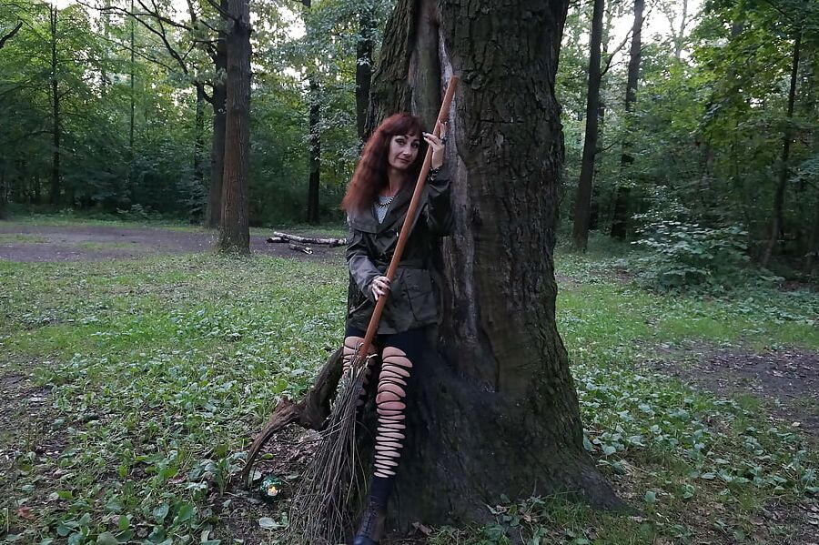 Witch on broomstick