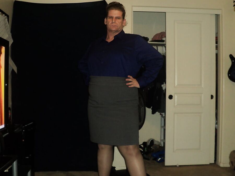 blue heels nylons and bodysuit