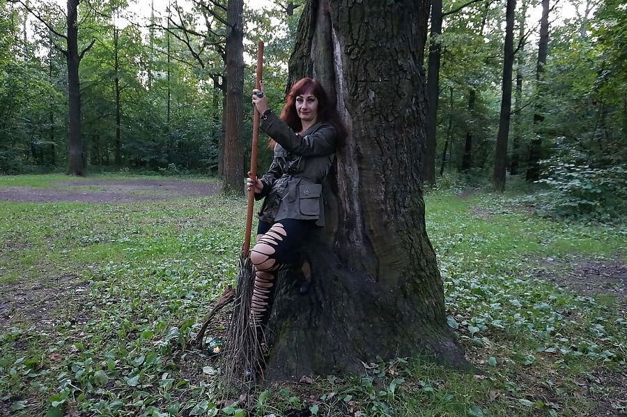 Witch on broomstick