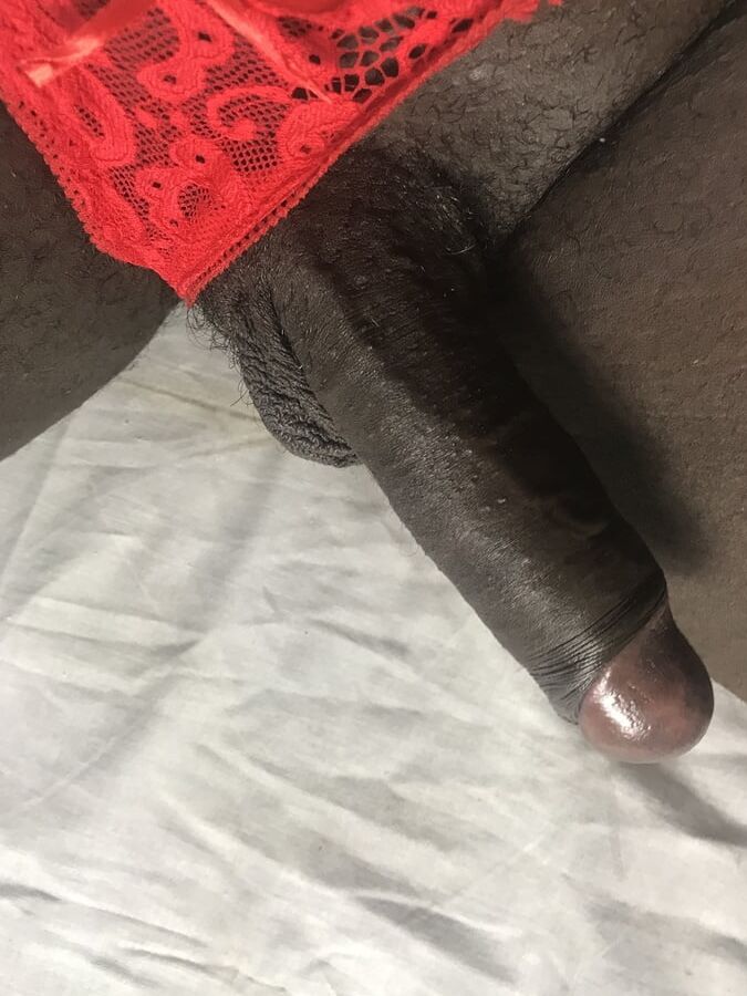 Heels and Cock in red Lingerie