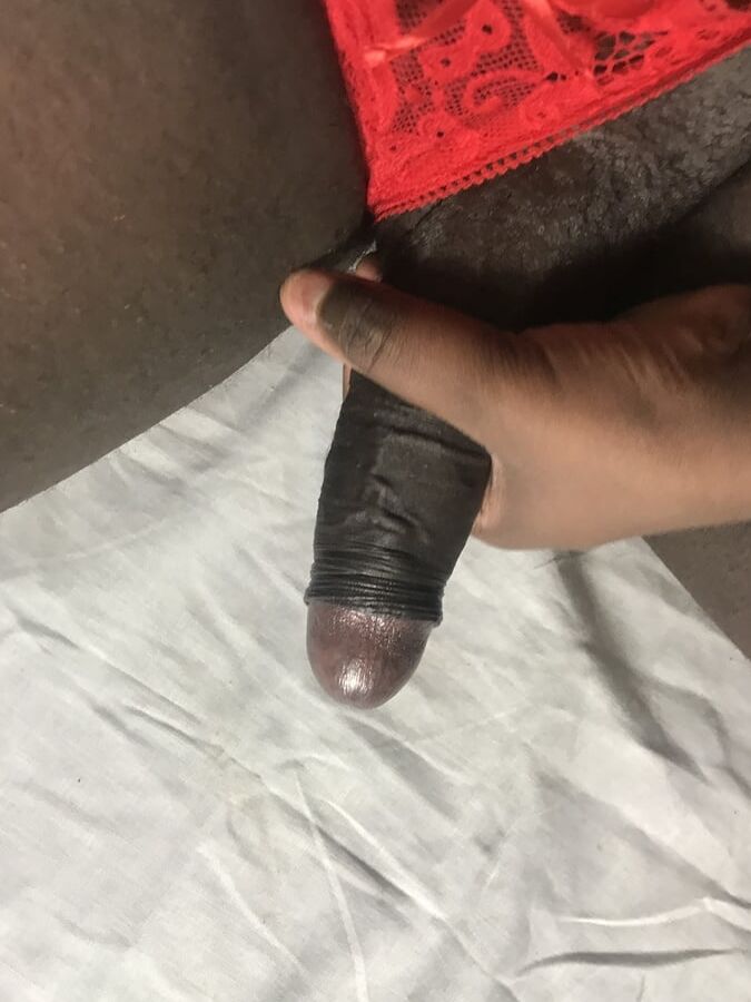 Heels and Cock in red Lingerie
