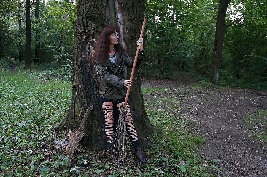 Witch on broomstick