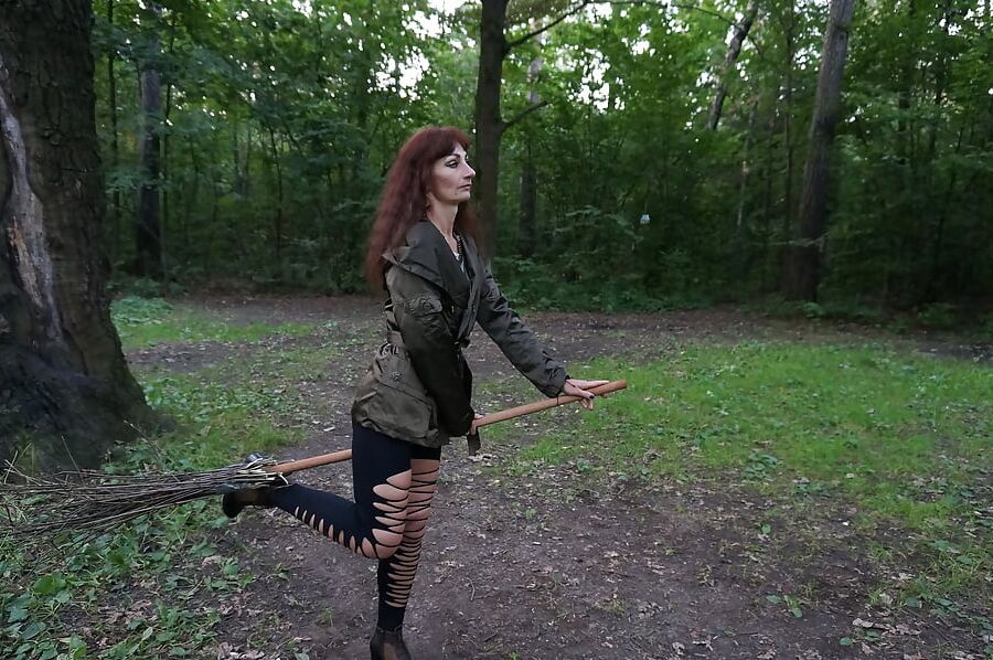 Witch on broomstick