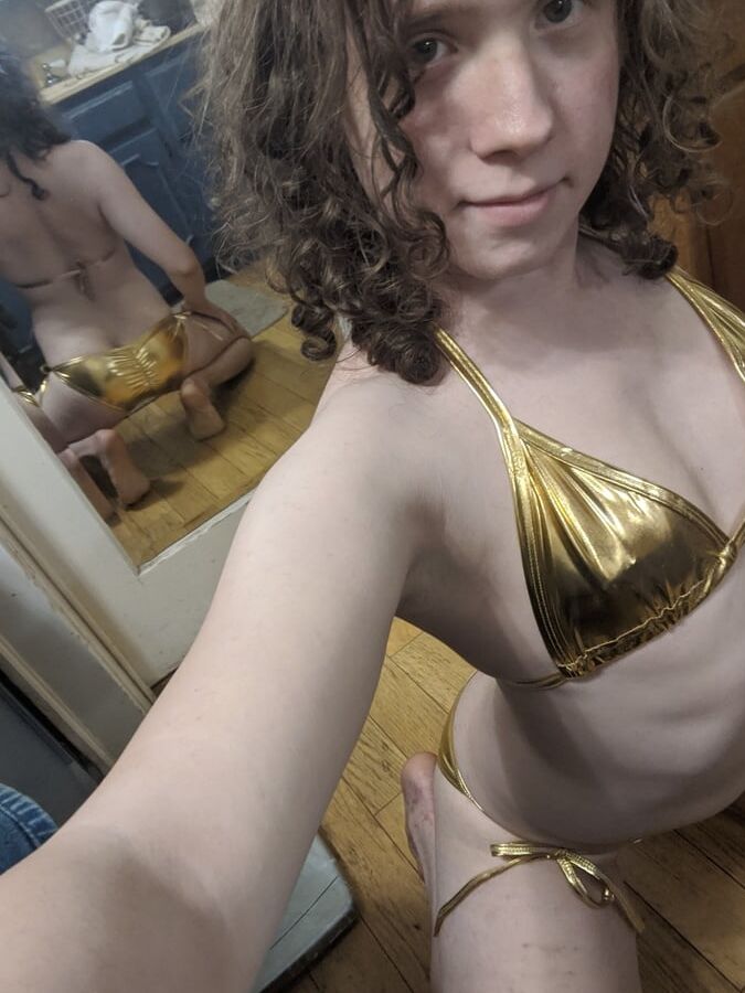 Gold Bikini and Shorts