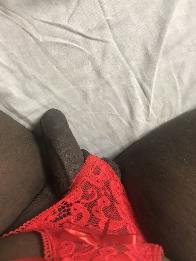 Heels and Cock in red Lingerie