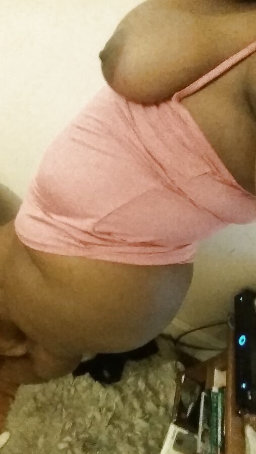 me, pink top, little thong