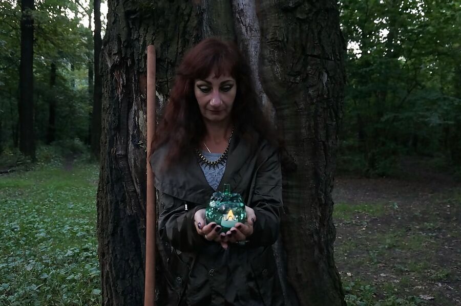 Witch on broomstick