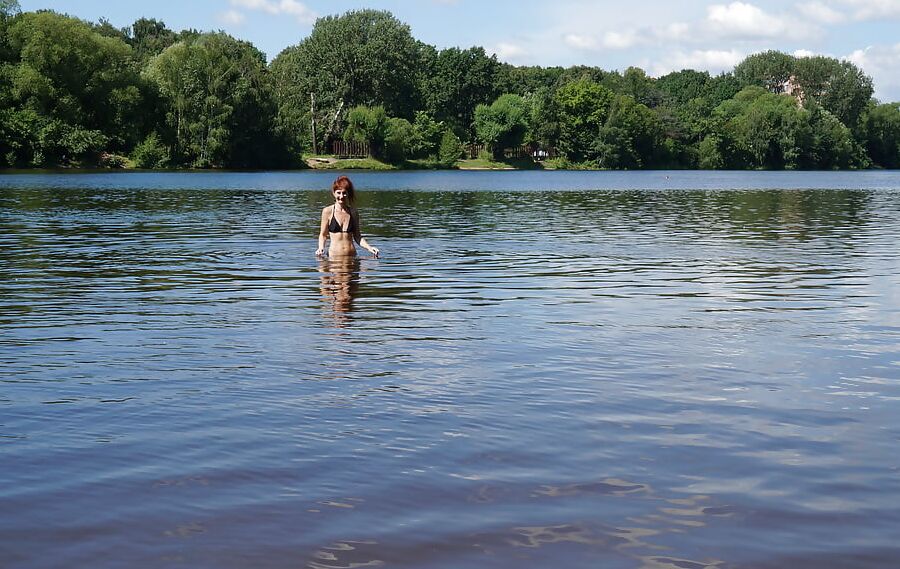 Swimmind in Moscow&;s pond