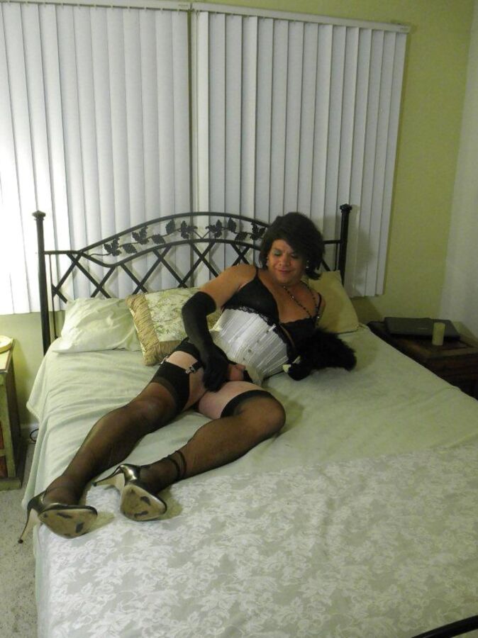 Miss Christi in White &amp; Black Corsette