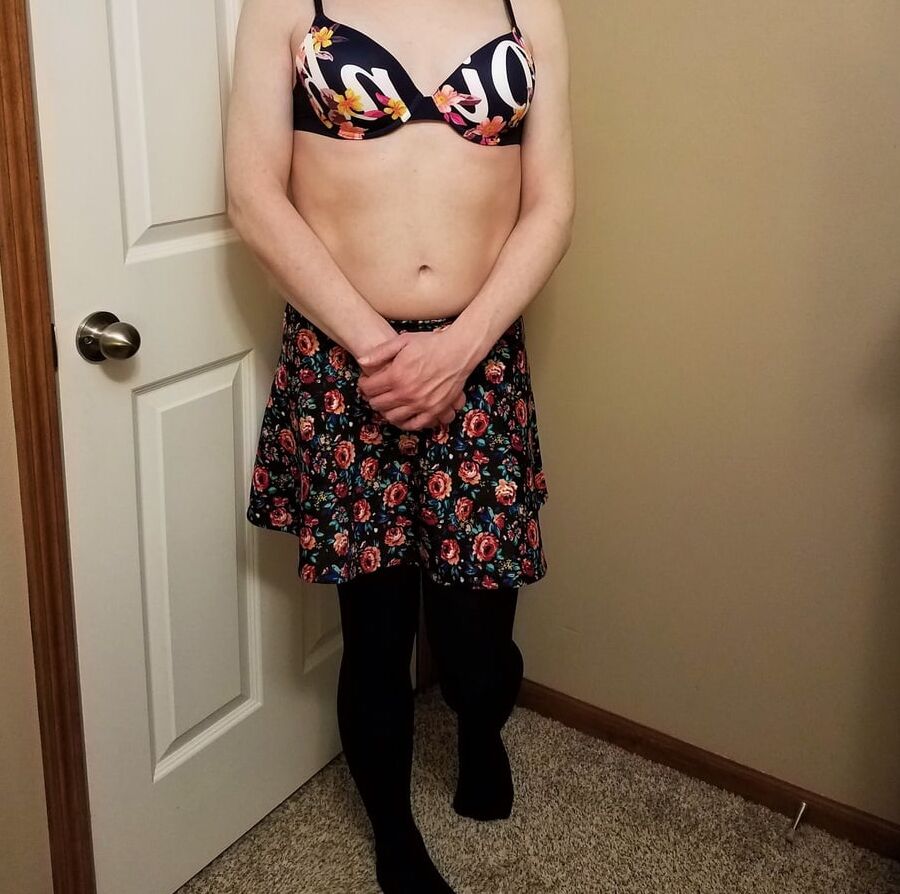 Girly Crossdresser Wearing VS Panties and Bra