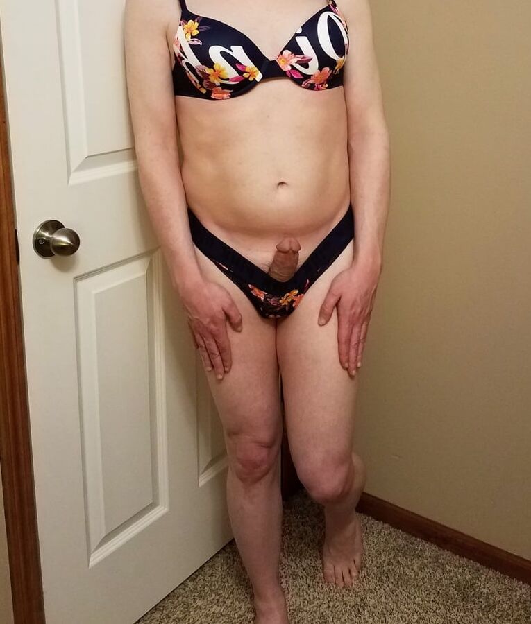 Girly Crossdresser Wearing VS Panties and Bra