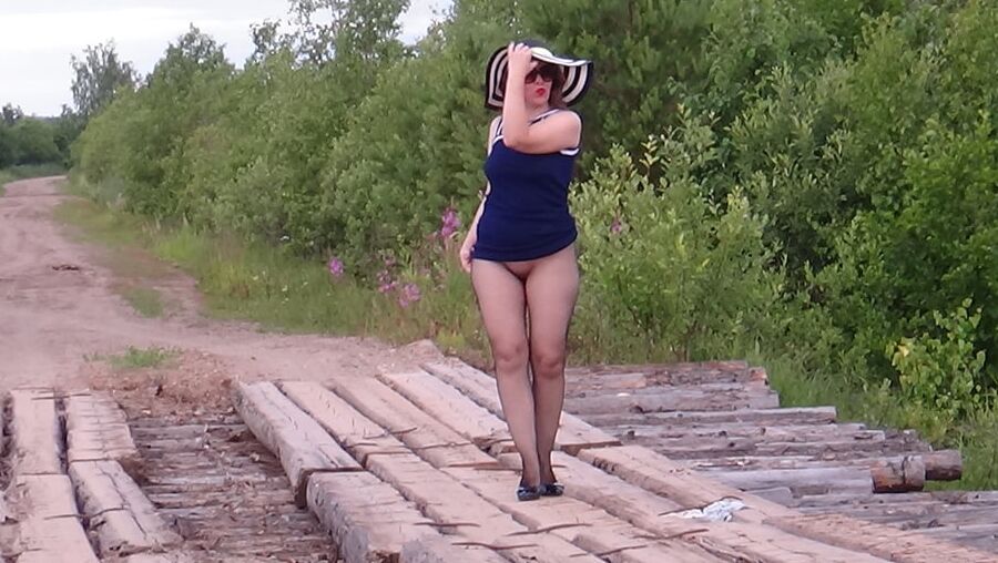my ass in black pantyhose in nature