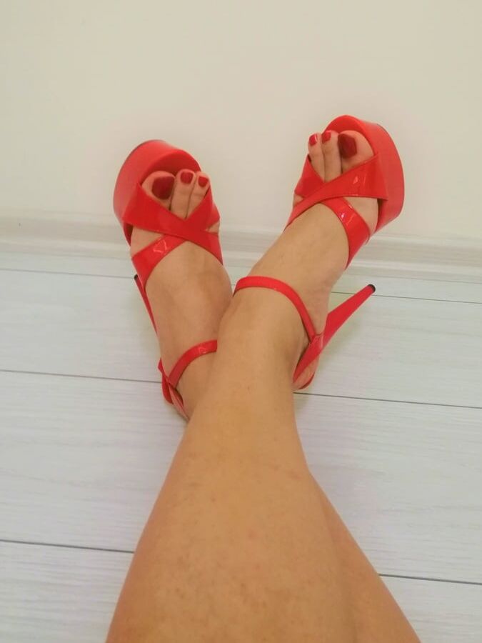 Red Platform Heels