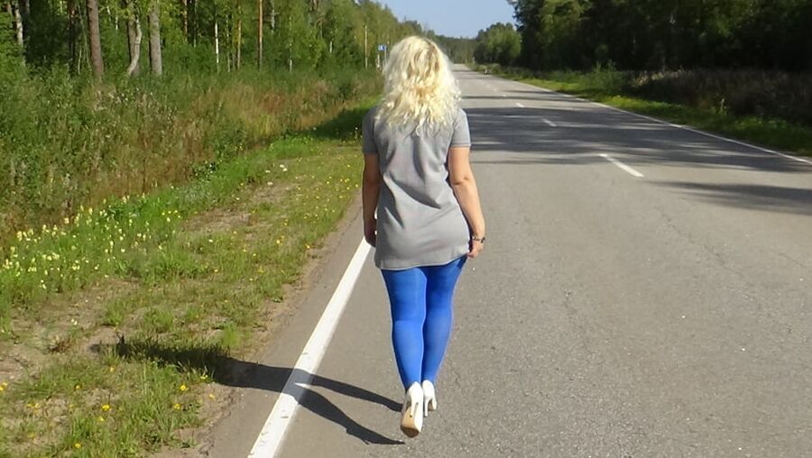 my ass in black pantyhose in nature