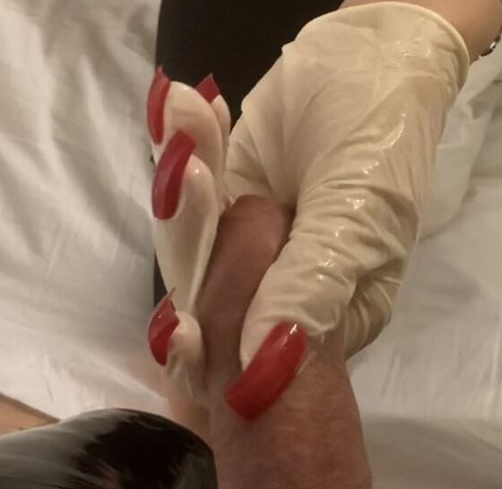 Long Red Nails and Mules