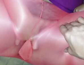 Fingering Pussy in Pantyhose Leggings