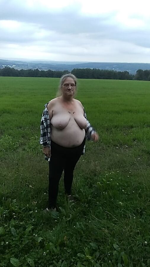 naked in a field