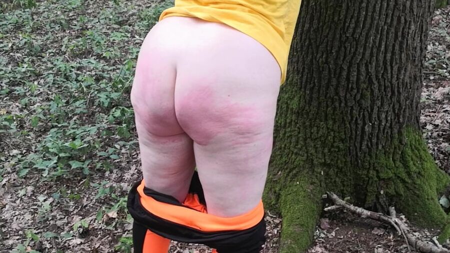 Ass Flogging in the woods