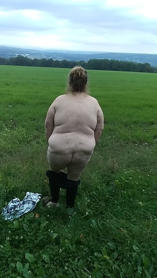 naked in a field
