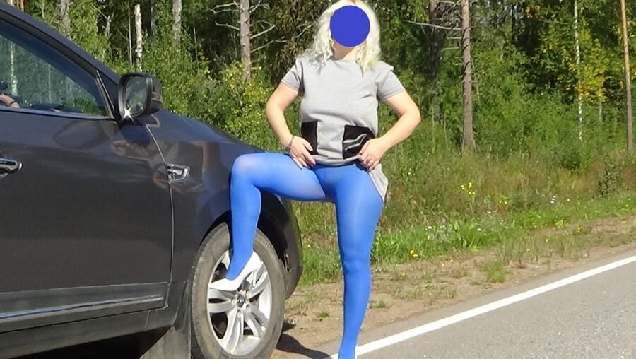 my ass in black pantyhose in nature