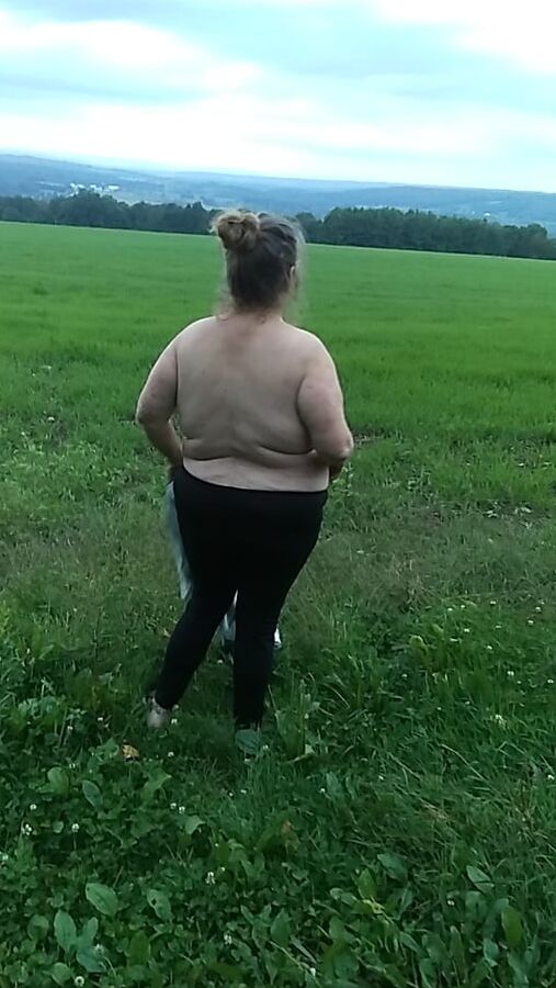 naked in a field