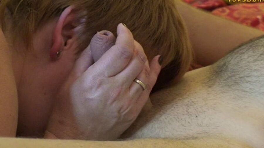 Cum sucked out of the cock