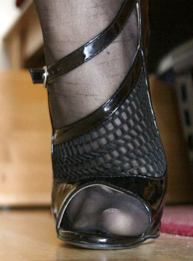 black stilettos
